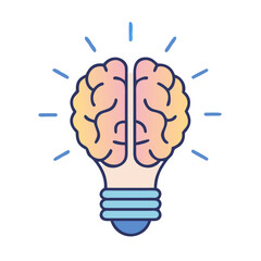 Poster - Brain bulb idea innovation creative thinking intelligence mind knowledge solution concept inspiration