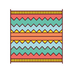 Poster - Colorful aztec pattern rug design vector illustration for textile and home decor products
