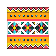 Poster - Colorful geometric floral pattern design vector illustration for textile and background art