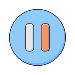 Leinwandbilder - Pause button icon vector illustration media player interface symbol graphic design element ui ux