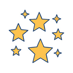 Poster - Download golden star vector illustration with blue outline for graphic design and decoration use
