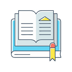 Poster - Open book reading education learning knowledge literature study textbook library icon vector