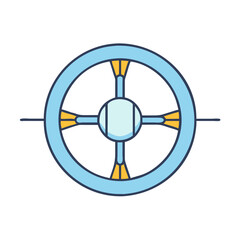 Poster - Blue wheel vector graphic illustration for design projects and creative artwork concepts use case