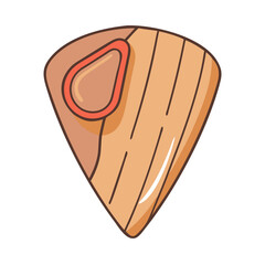 Poster - Isolated guitar pick wooden texture with hole for grip music instrument accessory tool object