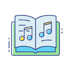Poster - Open book of music notes musical notes sheet music songbook melody symphony composition score
