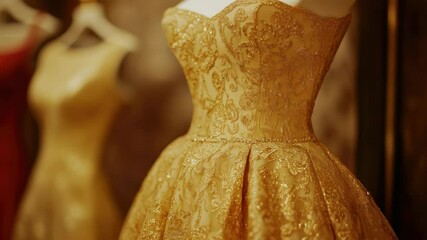 Poster - A dress on a display mannequin in a modern retail store