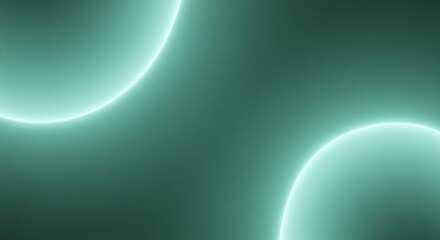 Leinwandbilder - Glowing circles light teal gradient abstract design modern simple illustration