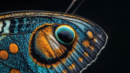 Poster - A close-up shot of a butterfly's eye, with intricate details and colors