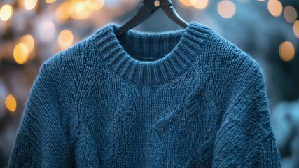 Aufkleber - Sweater hanging on a clothes rack with soft lighting