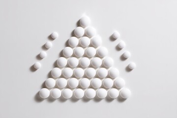 Aufkleber - Artistic Arrangement of White Pills Forming a Geometric Pattern on a Minimalist Background Generative AI