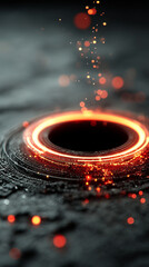 Poster - abstract digital background featuring a glowing circular interface with intricate patterns, represen