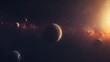 © sarana - Solar System in Twilight: The solar system bathed in the soft light of twilight, with the planets glowing softly against the darkening sky.