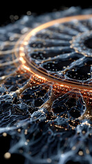 Poster - abstract digital background featuring a glowing circular interface with intricate patterns, represen