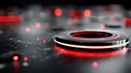 Poster - abstract digital background featuring a glowing circular interface with intricate patterns, represen