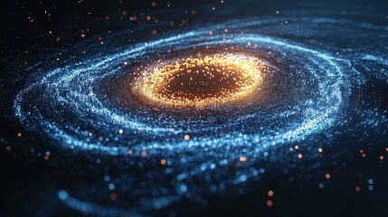 Wall Mural - Swirling cosmic dust around a bright, golden core