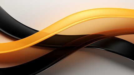 Leinwandbilder - Black and orange wave with a white background. The wave is made up of black and orange stripes