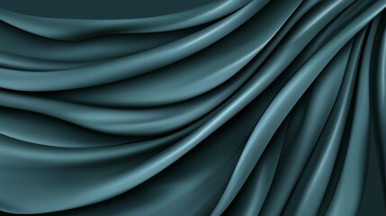 Poster - Blue fabric with a wave pattern. The fabric is long and has a wave pattern