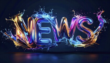 Poster - Vibrant News Splash Visual with Colorful Effects