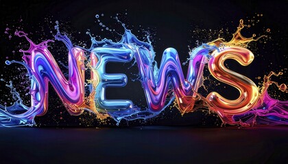 Poster - Colorful and Dynamic News Title with Splash Effects