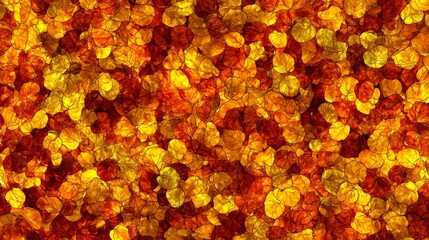 Aufkleber - Close up of a pile of autumn leaves. The leaves are orange and yellow, and they are scattered all over the ground. The image has a warm and cozy feeling