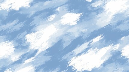 Poster - The sky is a beautiful shade of light blue, with fluffy white clouds scattered throughout. The clouds are of various sizes and shapes, creating a sense of movement and depth in the sky