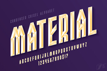Poster - Chisel crystal letters design, original alphabet style. Color swatches control.