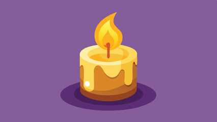 Aufkleber - Bright yellow candle with a gentle flame illuminating a warm setting, creating a cozy atmosphere perfect for relaxation or meditation activities