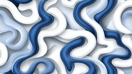 Fototapete - Abstract Blue and White Swirling Pattern Background