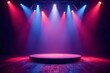 © Febz - Dynamic stage lighting illuminates empty concert platform, effects, music