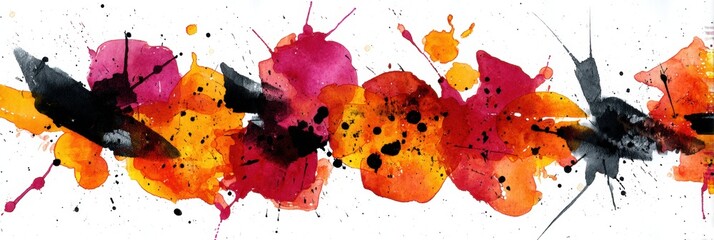 Fototapete - Colorful Abstract Ink Blots Create a Vibrant Background Perfect for Artistic Sketching and Creative Expression in Any Artistic Setting Generative AI