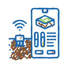 Wall Mural - soil monitoring agriculture icon doodle illustration