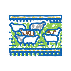 Wall Mural - livestock smart farm agriculture icon doodle illustration