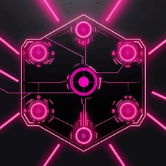 Poster - data portal: neon pink technology abstract