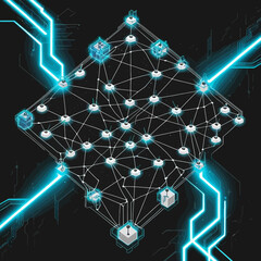 Poster - Digital Network Diagram Illustration