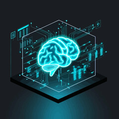 Poster - conceptual representation of artificial intelligence and neural networks