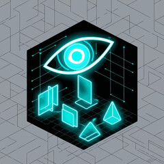 Poster - illuminated perspective in a technological landscape