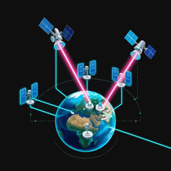 Poster - Satellite Network Transmitting Data over Planet Earth