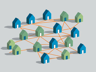 Poster - housing connectivity and community illustration