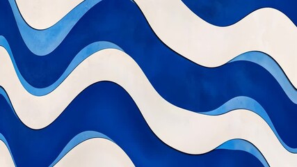 Poster - Abstract blue wave pattern, wall texture, design, background