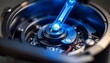 © KWY - close up of a clock with a blue light