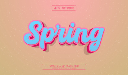 Wall Mural - Word spring in blue and pink letters, ideal for spring-themed designs, posters, and greeting cards.