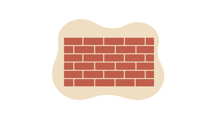 Poster - Brick wall vector illustration with beige background and simple design elements for construction or architecture projects 