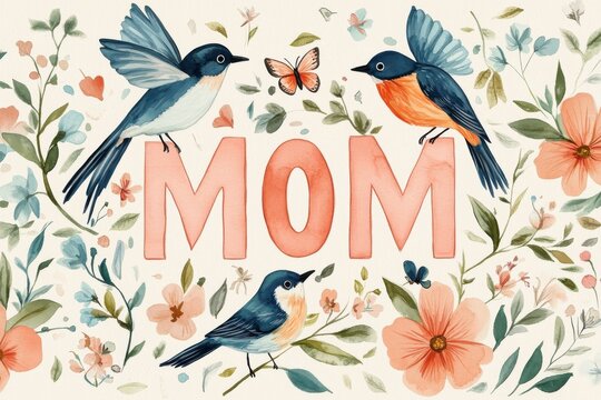 a watercolor-style illustration centered around the word 