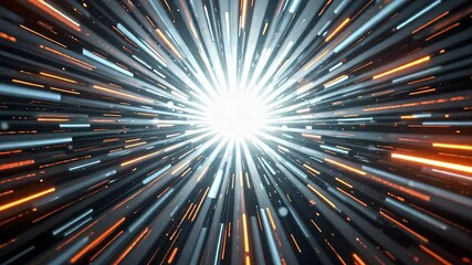 Poster - Explosive light burst phenomenon digital universe abstract art high-contrast environment dynamic perspective concept of energy and motion