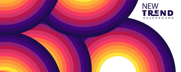 Poster - abstract design background, Abstract orange and red gradient geometric shape circle background. Modern futuristic background. Can be use for landing page, book covers, brochures, flyers, magazines, an