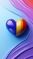 Poster - Colorful Heart Symbol on Abstract Background for Love and Pride Concepts and Designs