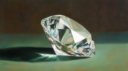 Poster - Exquisite Diamond Still Life Painting on Canvas with Rich Colors and Subtle Light Play