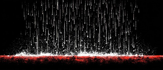 Aufkleber - Abstract White Streaks on Black Background with Red Ground Surface Texture Art