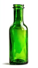 Poster - Emerald Glass Bottle Isolated on White Background for Product Mockups and Design Elements