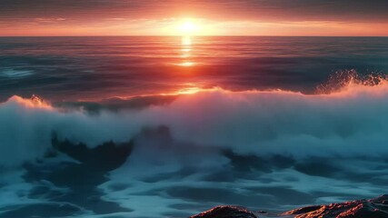 Aufkleber - Beautiful sunrise over the ocean with vibrant colors reflecting on calm waters, Sunrise above earth